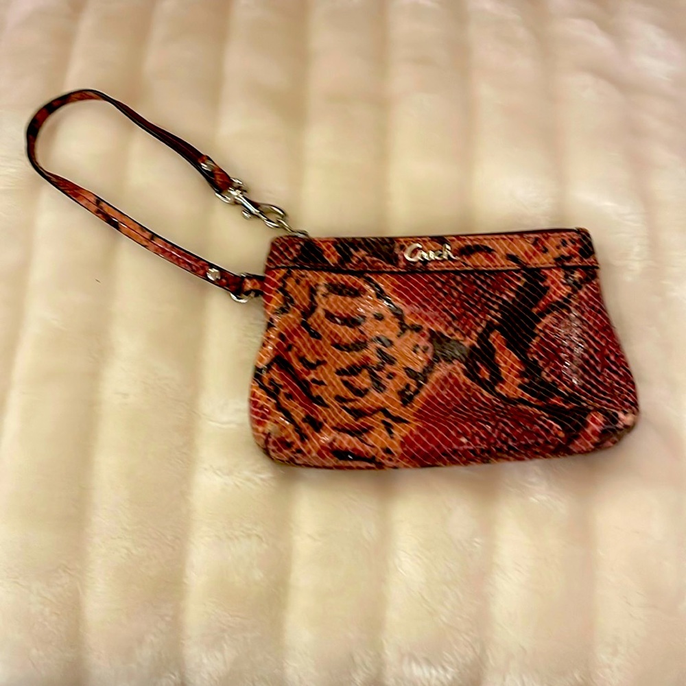 Coach alligator leather wristlet